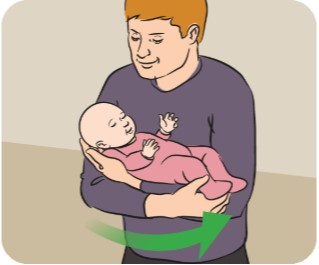 Gently move your baby