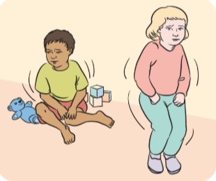 Kids ready for the toilet.