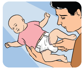 Baby might need a nappy change. 