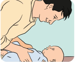 Father smiling to baby