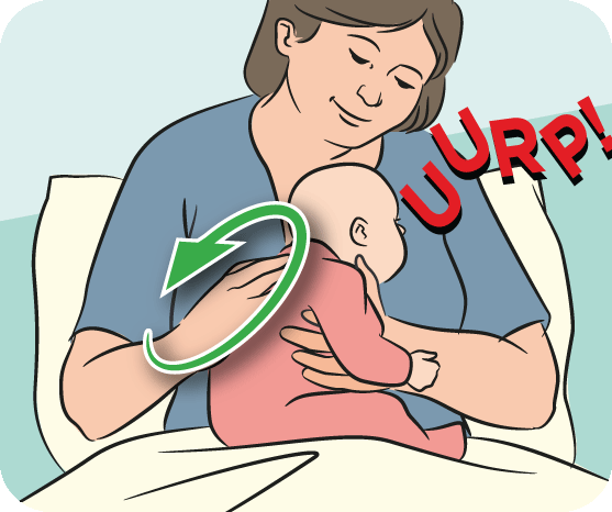 Newborn wind and burping: in pictures