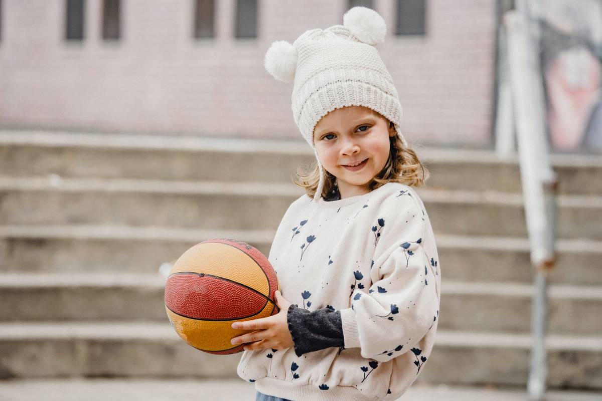A girl with a ball