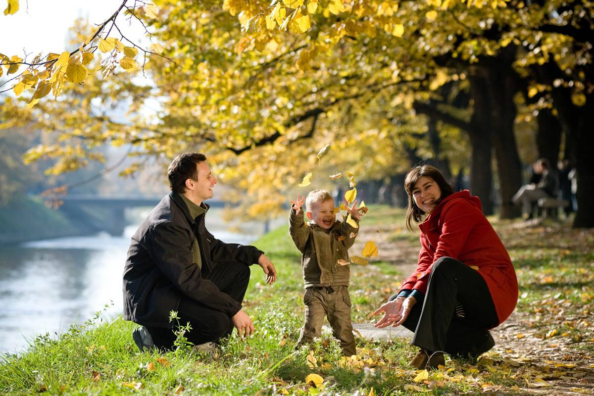 Toddler playing with parents