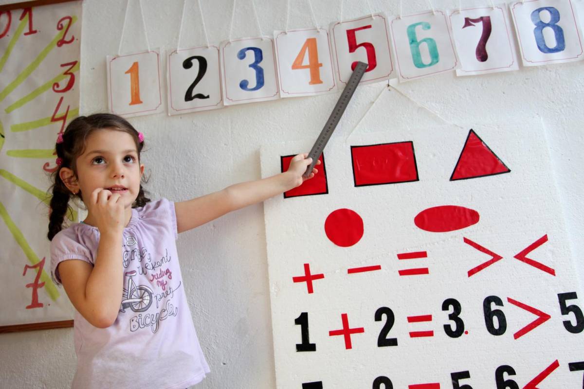 Girl during an early learning activity.
