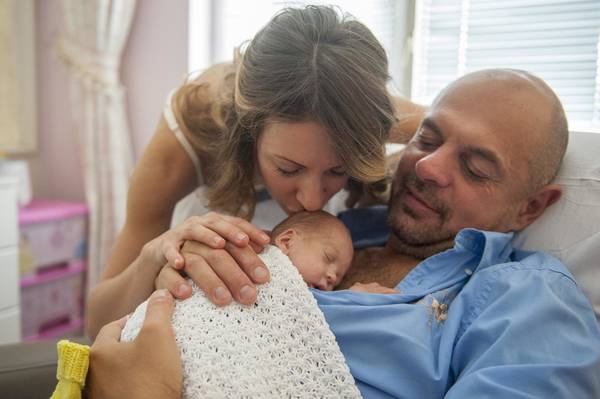 Mother Ivana Matijevic and father Igor Bracinac spending time with their newborn Luka Matijevic (4 months) at the Institute of Neonatology in Belgrade, Serbia.