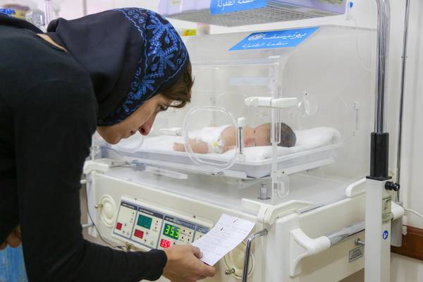 UNICEF is supporting the hospital with medicine and making sure the incubator room is working well