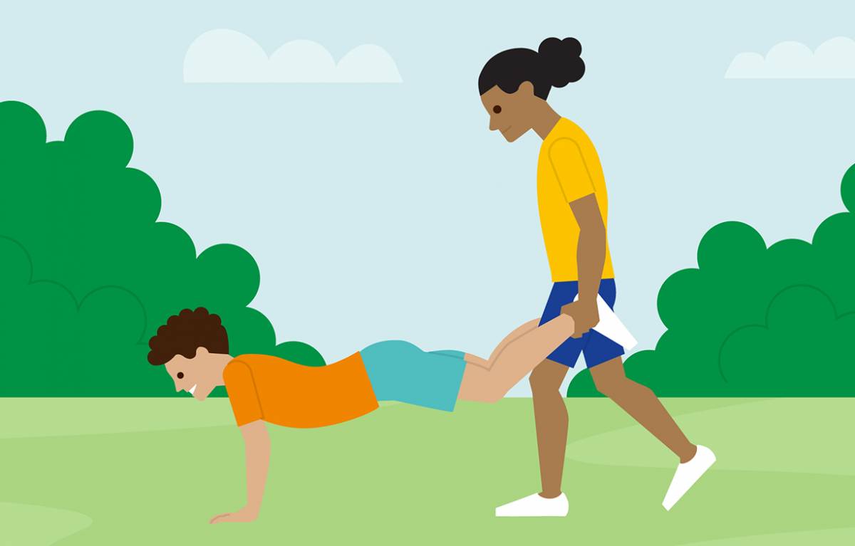 Illustration of Wheelbarrow race