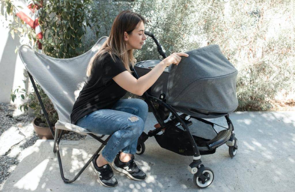A mother with a stroller 