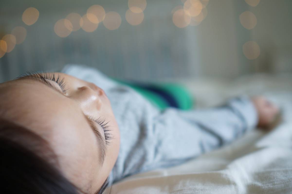 A tired child sleeping