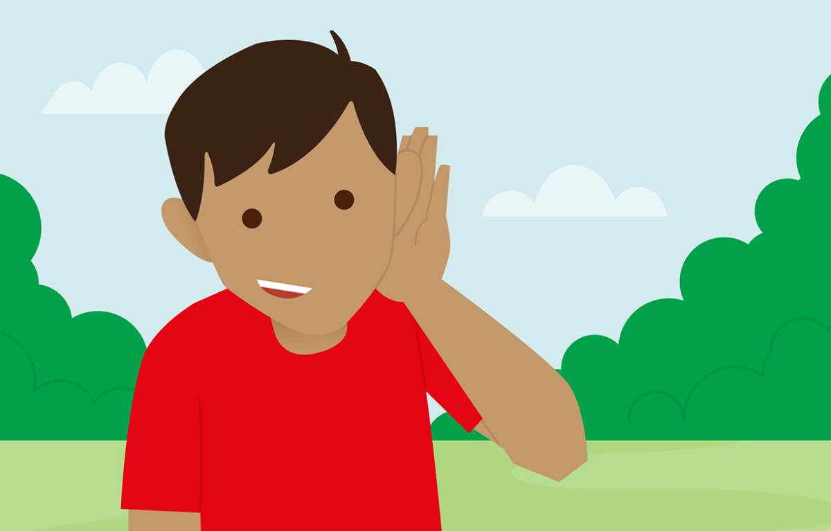 cartoon boy listening actively 