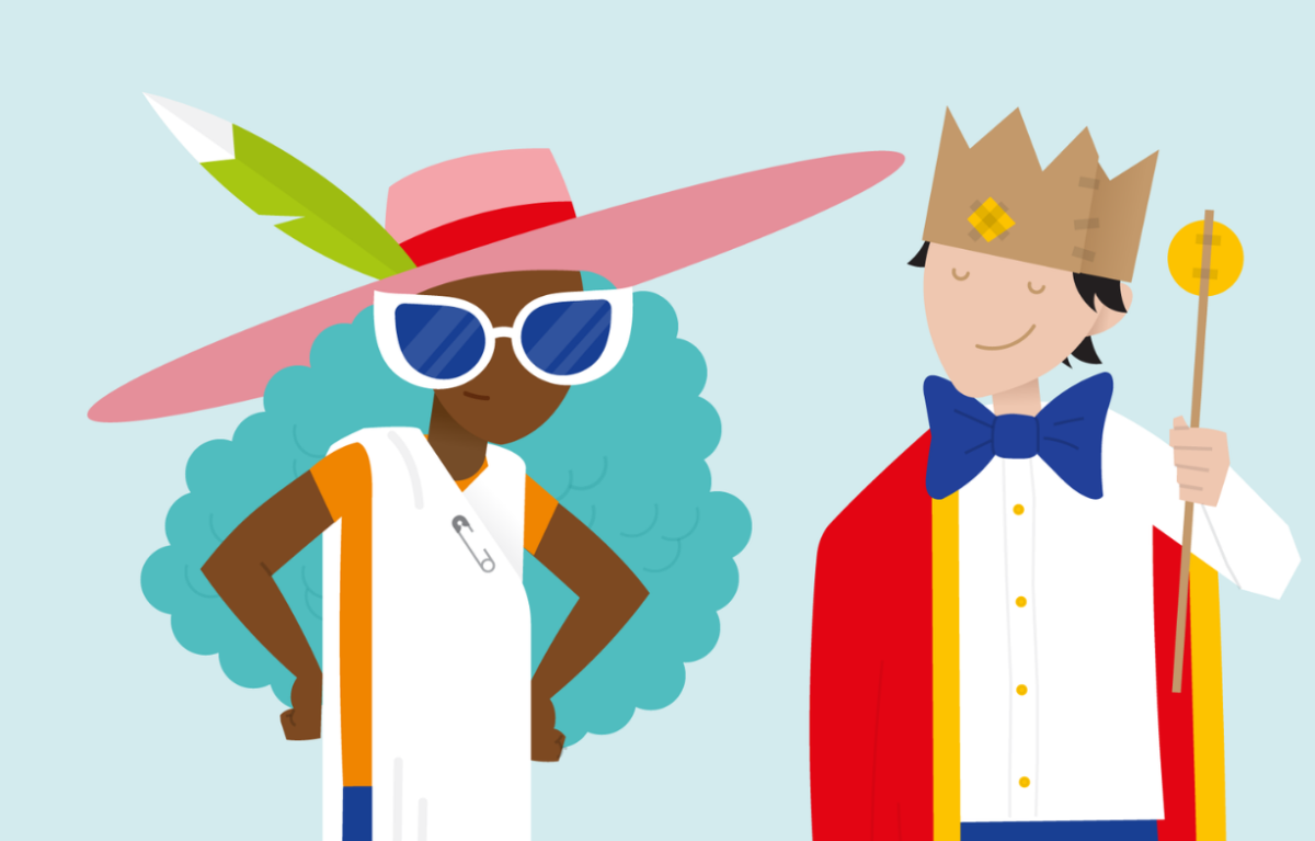 cartoon children dressing up