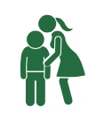 Adult approaching child icon