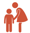 Adult talking to child icon