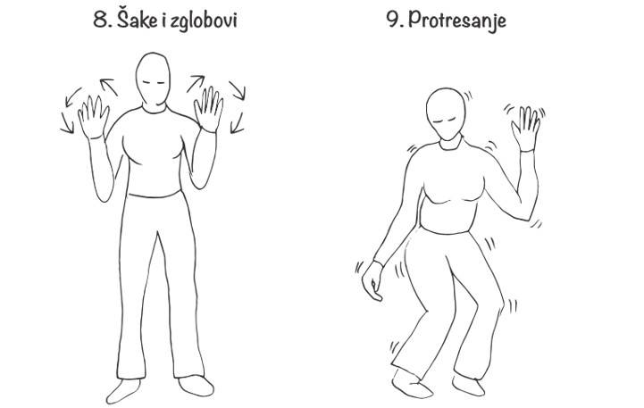 Vježbe za šake i zglobove plus protresanje cijelog tijela.