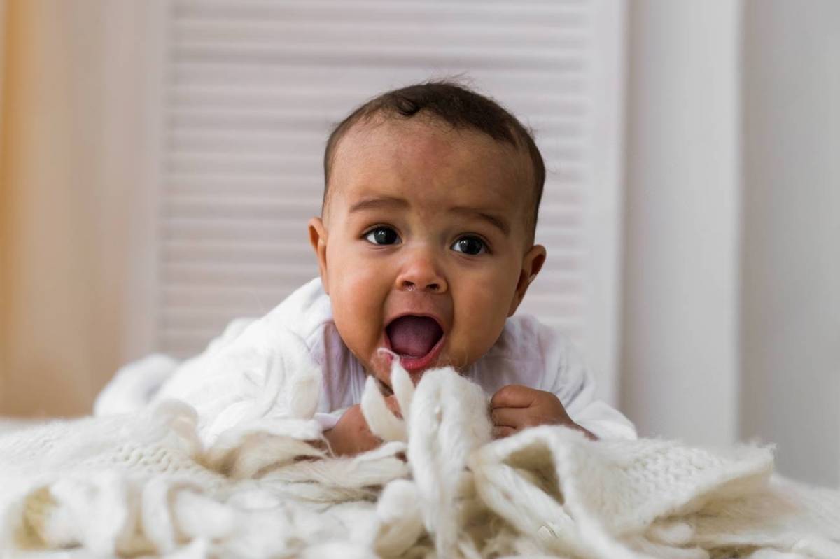Baby yawning