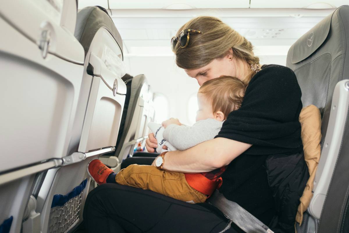 Baby and parent on plane