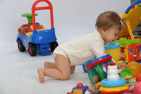 A child with toys