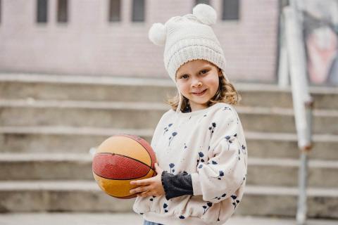 A girl with a ball