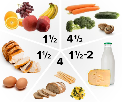 Dietary guidelines in pictures: children 4-8 years