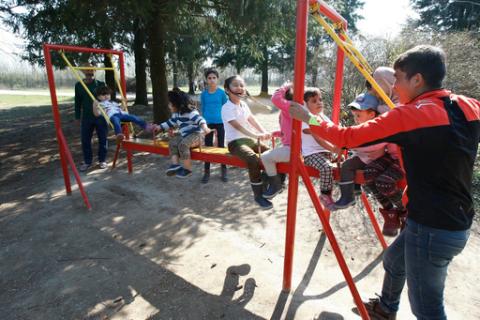 Children playing outdoors