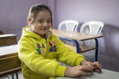 Girl with Down syndrome