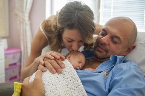 Mother Ivana Matijevic and father Igor Bracinac spending time with their newborn Luka Matijevic (4 months) at the Institute of Neonatology in Belgrade, Serbia.