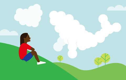 Illustration of Cloud watching