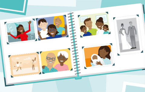 Illustration of Family photos