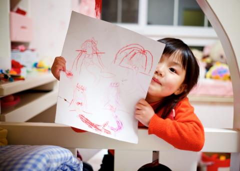 toddler playing learning home