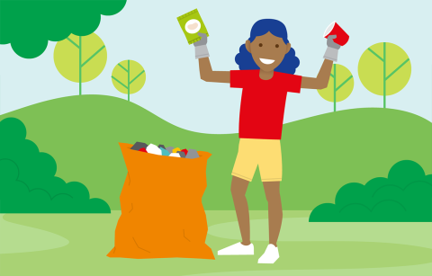 Illustration of Litter picking