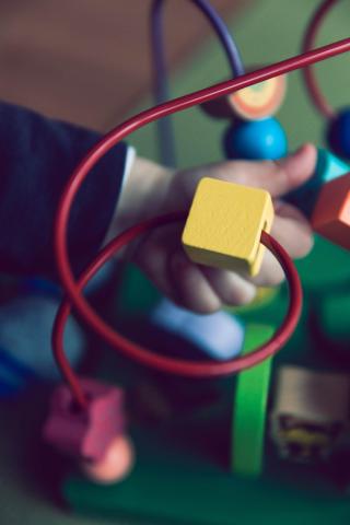 toddler playing at home