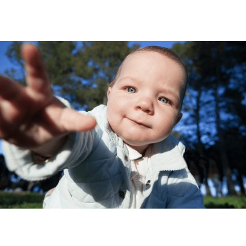 A child moving his or her hand