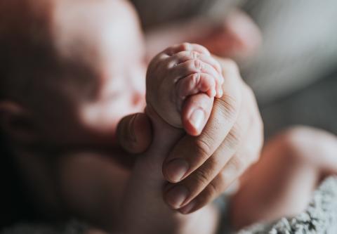 Father with daughter holding hands