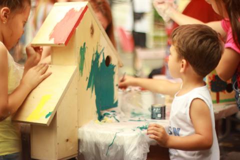 toddler playing