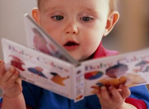 A child leafing thought a book