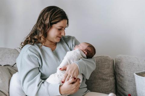 A mother with her baby