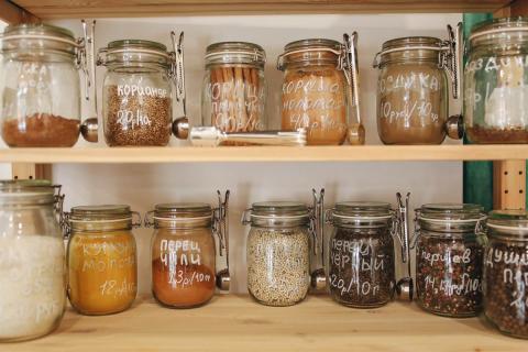 different ingredients on a shelf