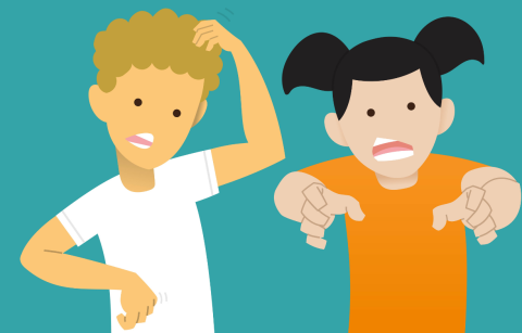 cartoon children enacting animals