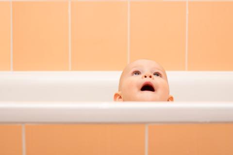 baby in a bathtub 
