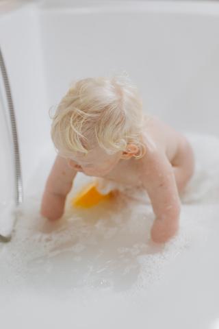 playing in a bath