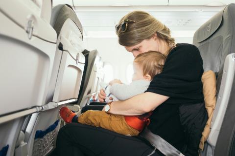 Baby and parent on plane