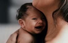 Mother interacting with her baby