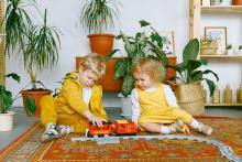 A boy and a girl playing together