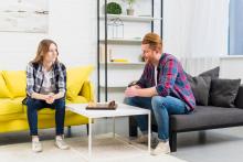 Parent talking with teenager