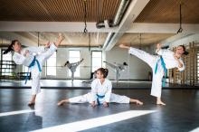 Teenagers karate class
