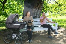 Smoking next to a baby